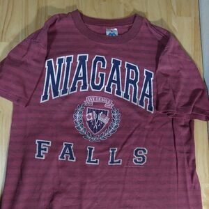 Vintage 90s Niagara Falls Ivy League Logo Striped T-Shirt